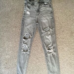 Distressed Gray Jeans
